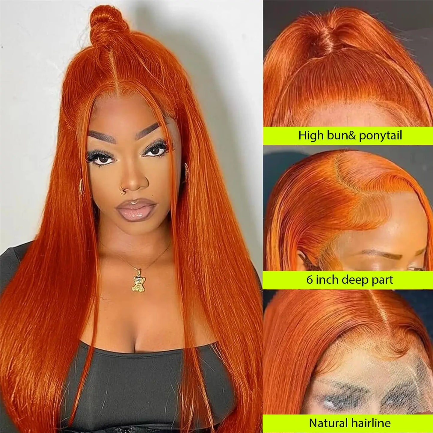 Ginger Wig Human Hair 30 Inch 200 Density 13x6 HD Lace Front