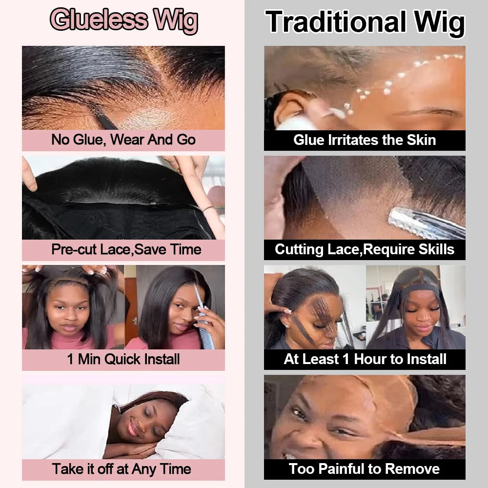 Glueless Bob Wig Natural Body Wave Brazilian Human Hair