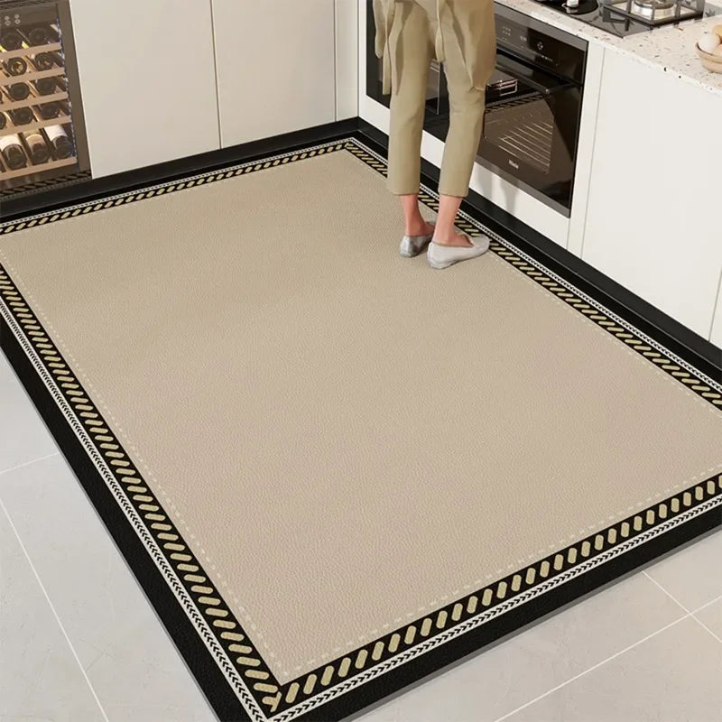 Kitchen Mat Pvc Waterproof Oil-proof Carpet Leather Large Rug
