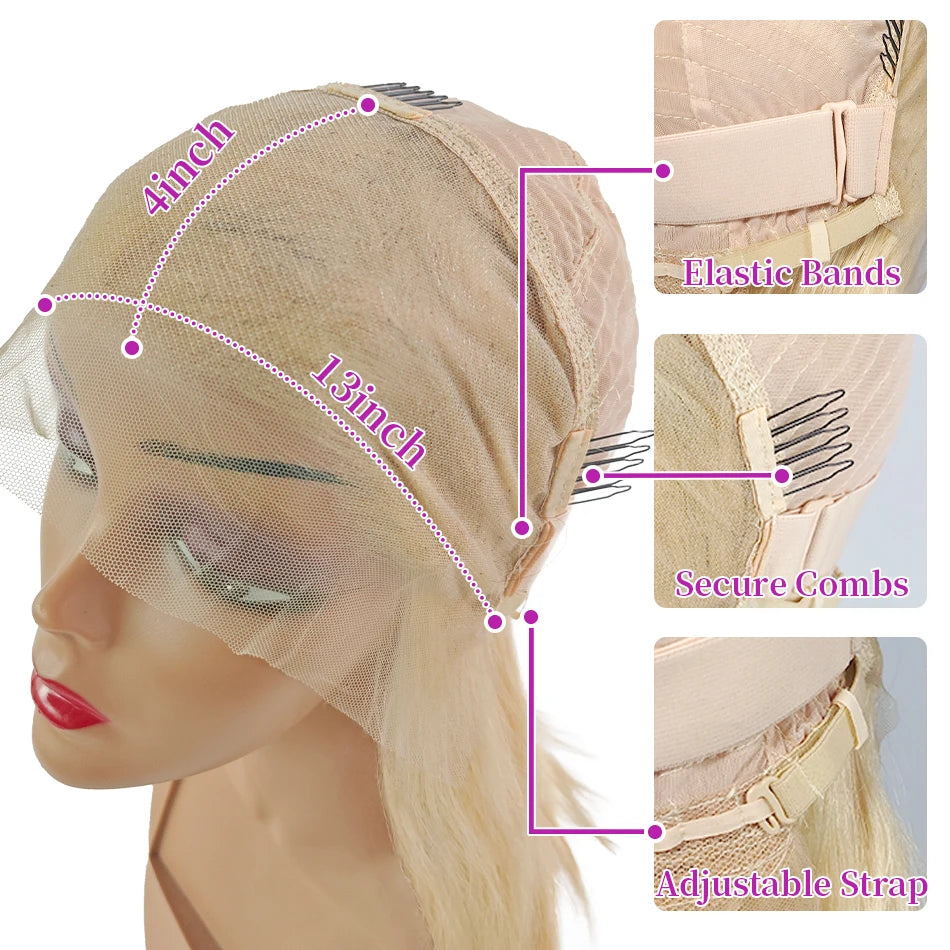 Straight Lace Front Human Hair wig Short Transparent 13x4