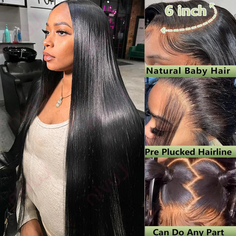 Straight Human Hair Wigs Frontal Wig Glu less