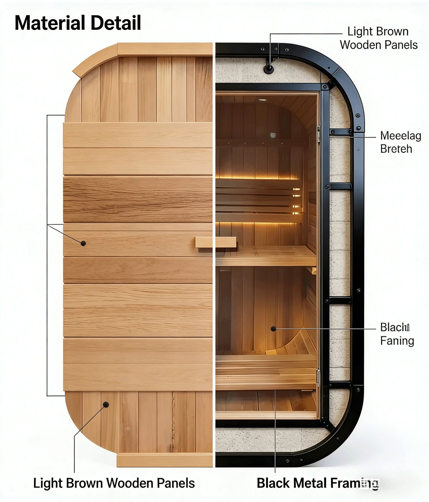 Panoramic Sauna Room Round Steam Room Anti Corrosion Anti Cracking Durable Heating Home Spa Sauna
