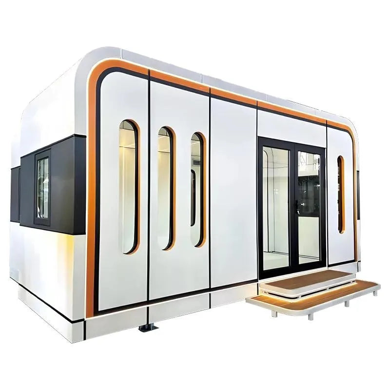 Portable Living Container Tiny House 20ft Foldable Prefab Mobile Modular Office Home Steel Frame Expandable