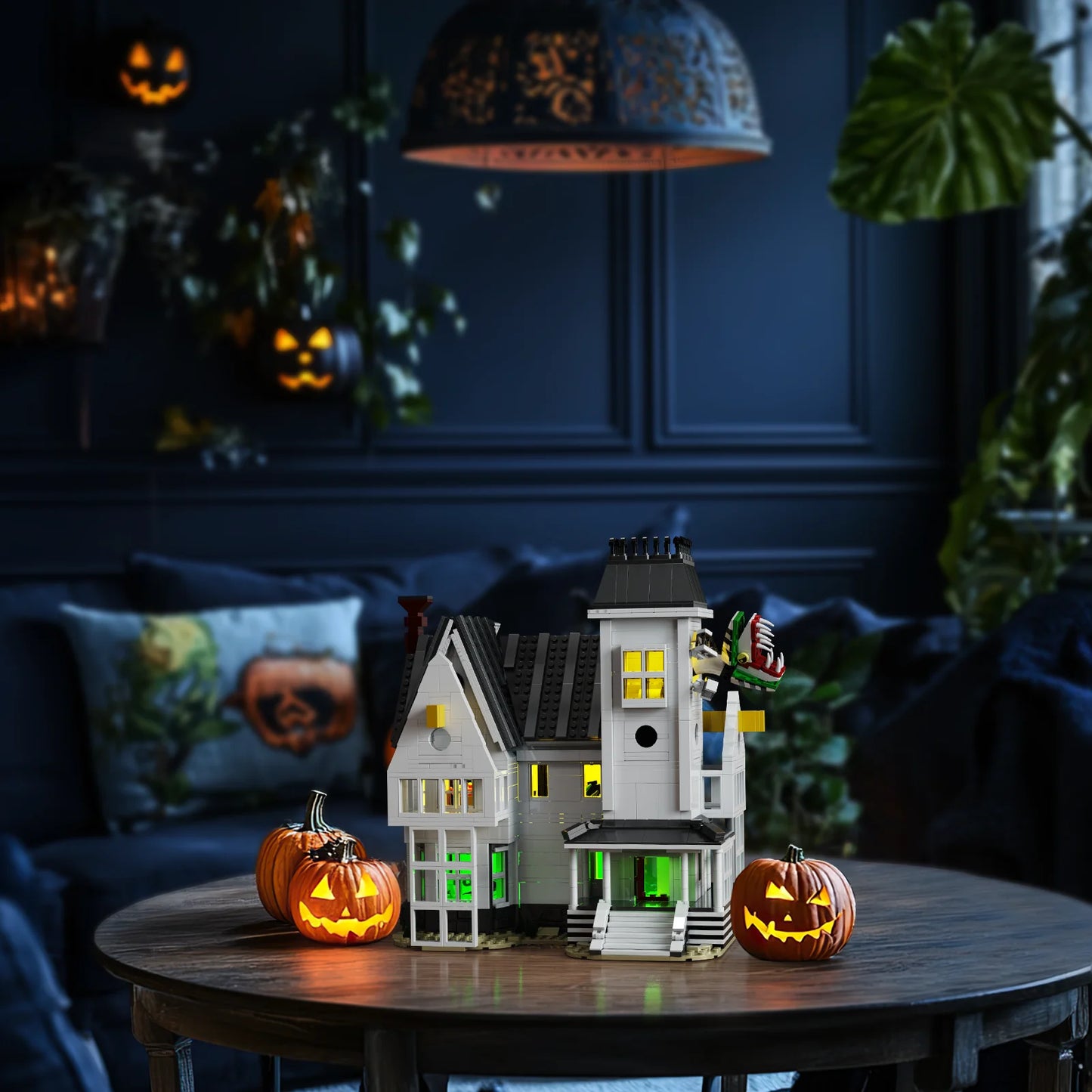 Spooky Beetle Mansion Building Blocks Set Horror House Model Toys Home