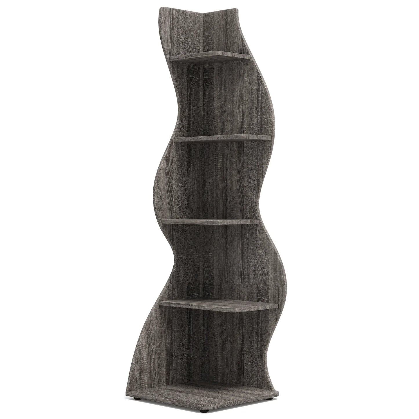 Corner Shelf, Modern 5-Tier Wall Corner Bookshelf,