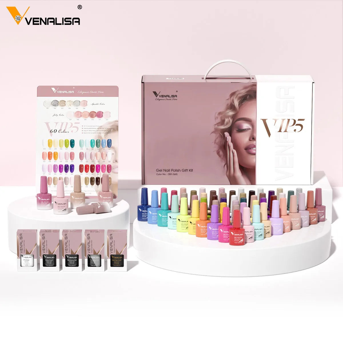 VIP5 Kit Nail Gel Polish HEMA FREE Full Coverage 36/60 Color Gel