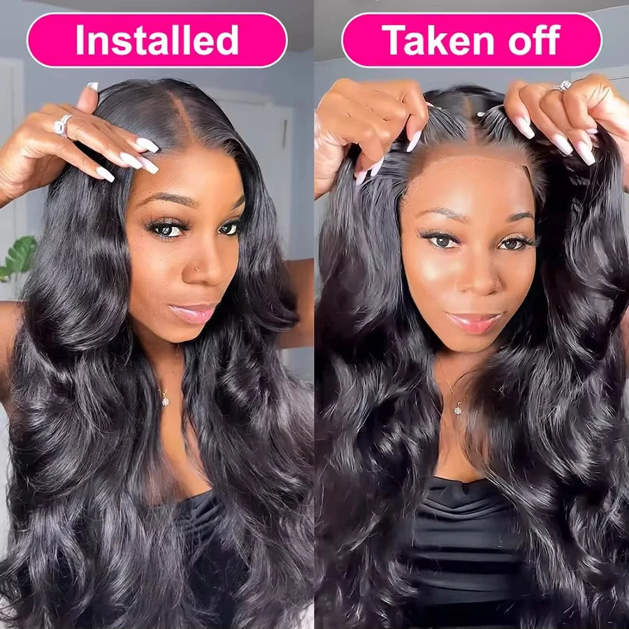 Silk wave Wear And Go Glue less, Human Hair Wigs Brazilian Body Wave