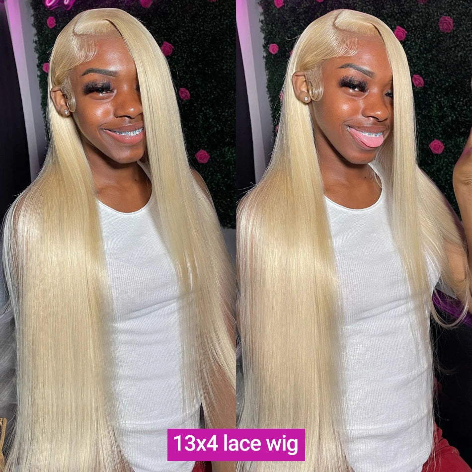 HD Transparent 613 Blonde Straight 13x4 13x6 Lace Frontal Human Hair Wigs