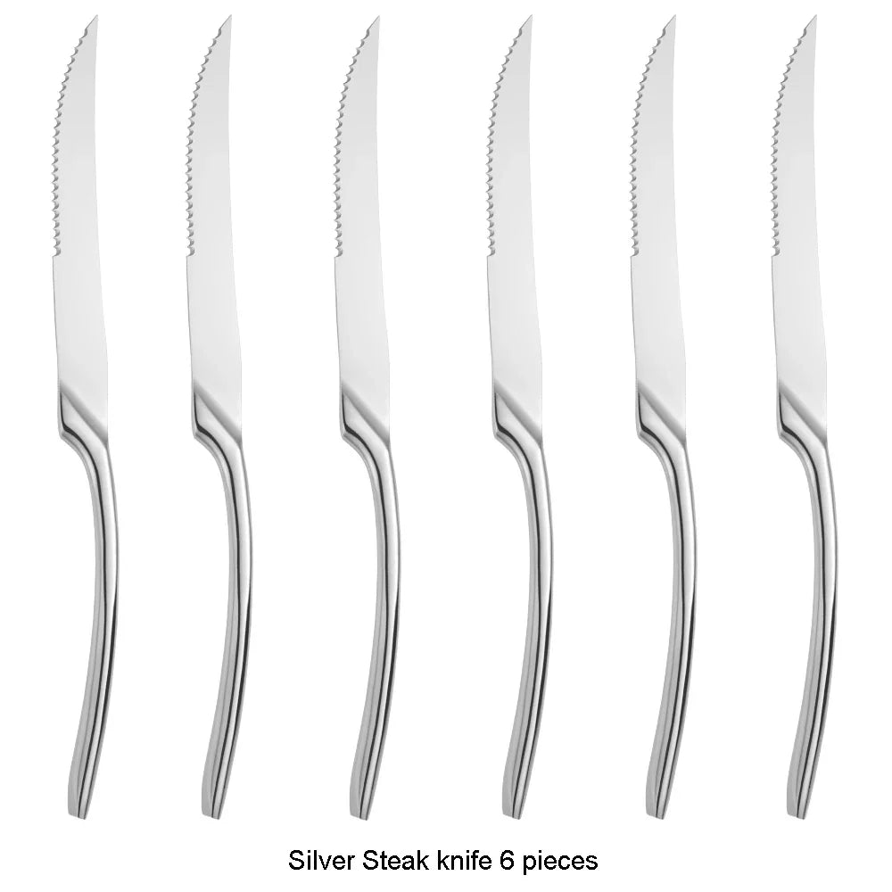 6Pcs/set Stainless Steel Sharp Steak Knife