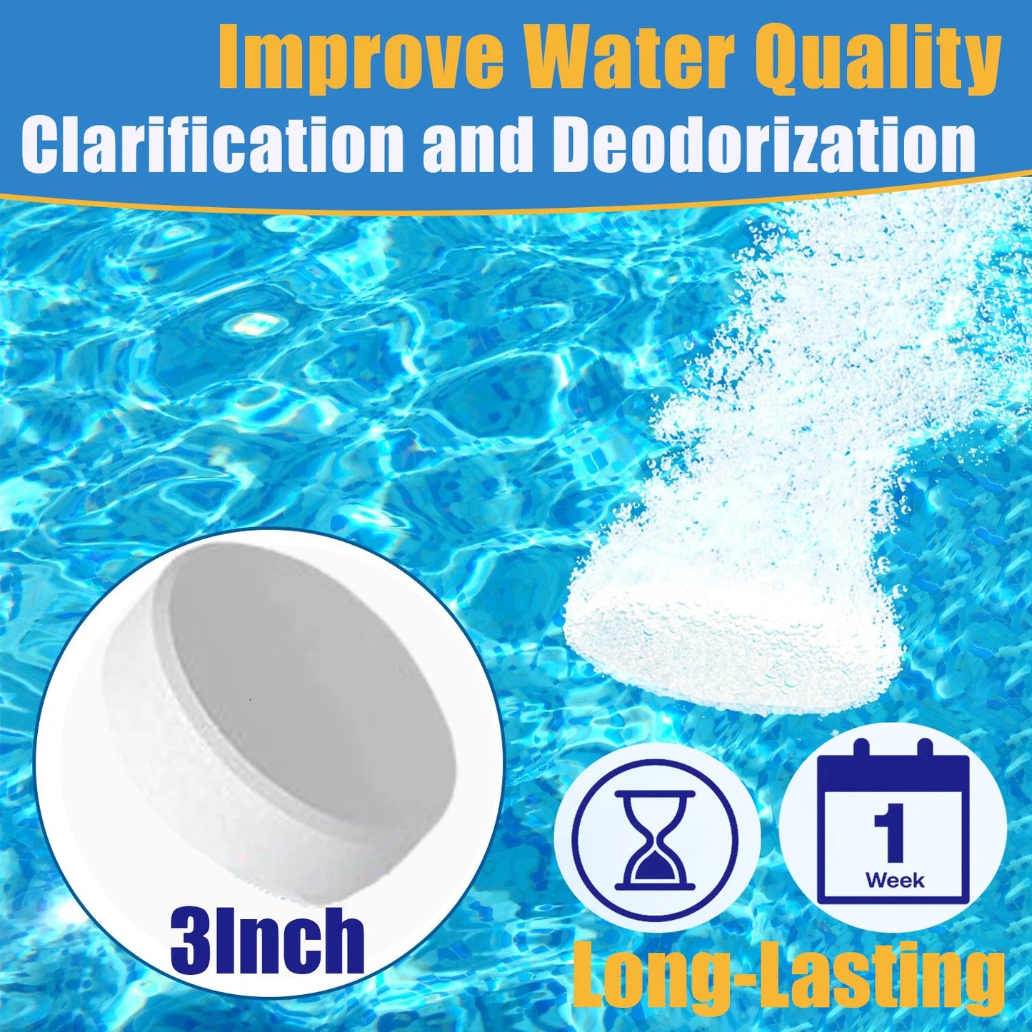 3 inch 50 Pounds Chlorine Tablets ,  Stabilized Chlorine Tablets