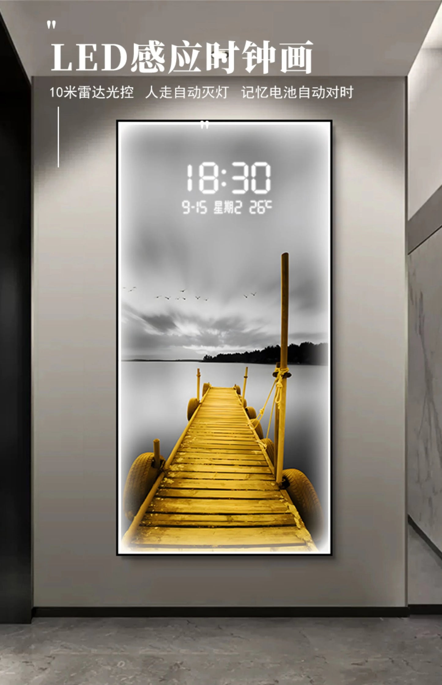 Modern Display Wall Watch Clock Premium Electronic Bedroom Luxury Wall Clock Large Classic