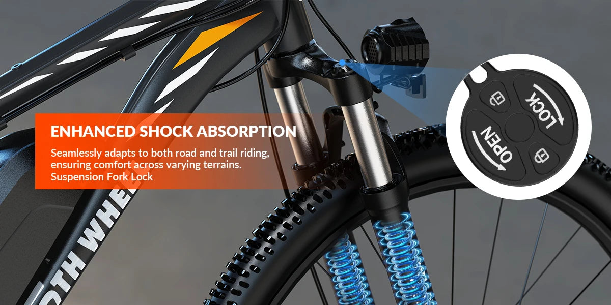 Electric Bike, 700W Peak Motor, 23 Mph Max Speed, Front Suspension