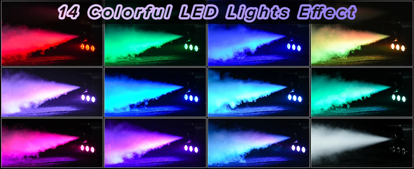Smoke Machine Wireless Control Fog Machine RGB LED Stage Lighting