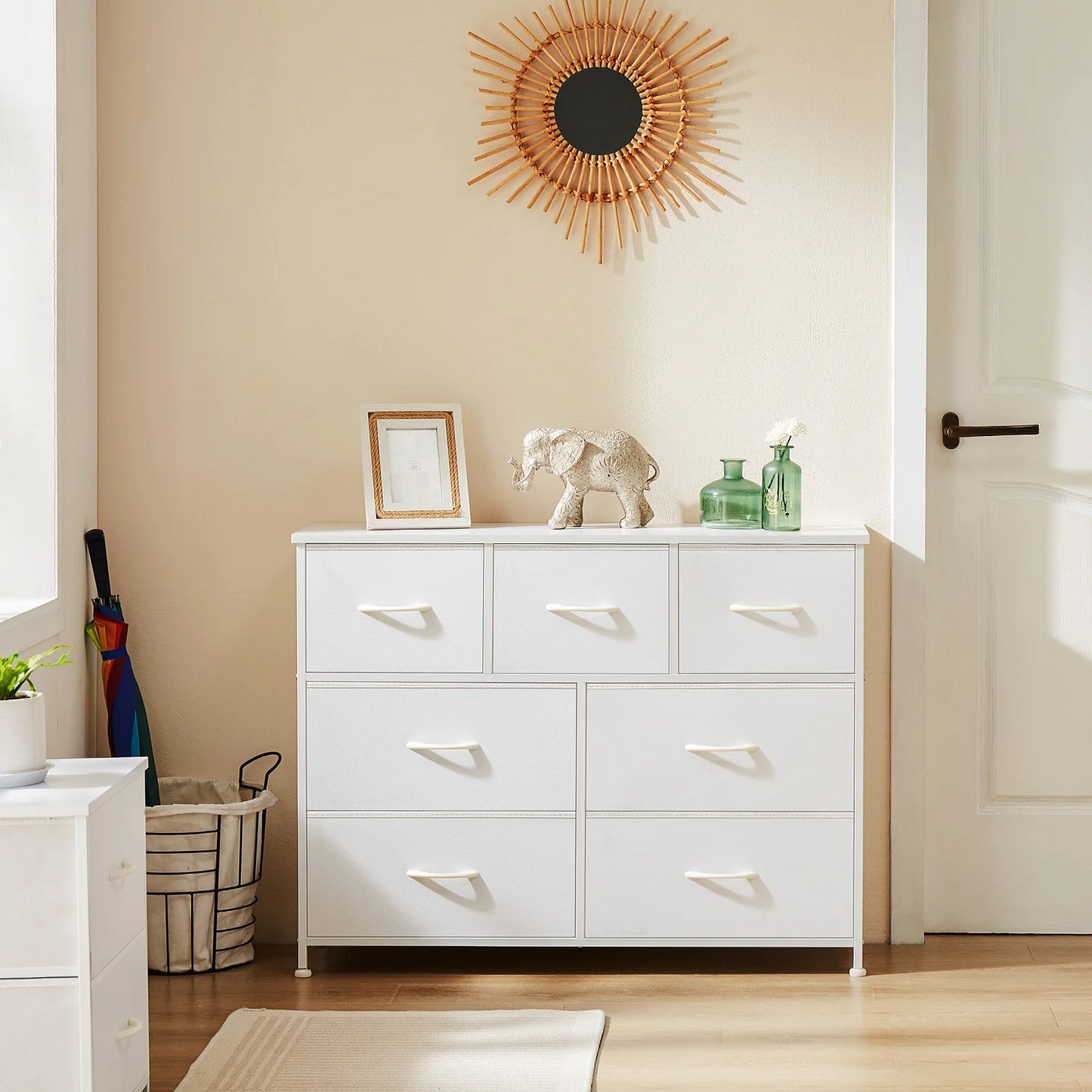 Dresser For Bedroom With 7 Fabric Drawers Organizer Storage Closet