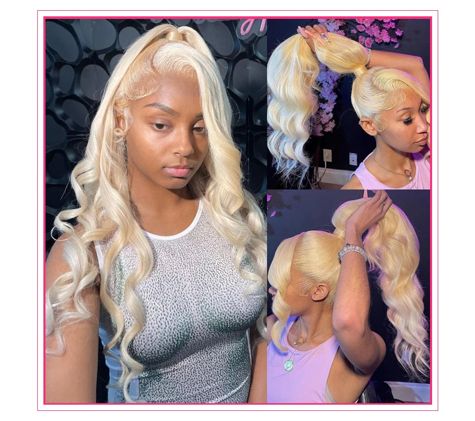 Honey Blonde 360 Full Lace Wig Human Hair Pre Plucked Hd Body Wave Long 613 13x4 Lace Front