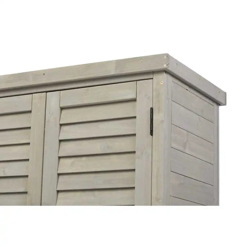 Potting Bench with Storage Cabinet and Metal Table Top for Outdoor Patio,'