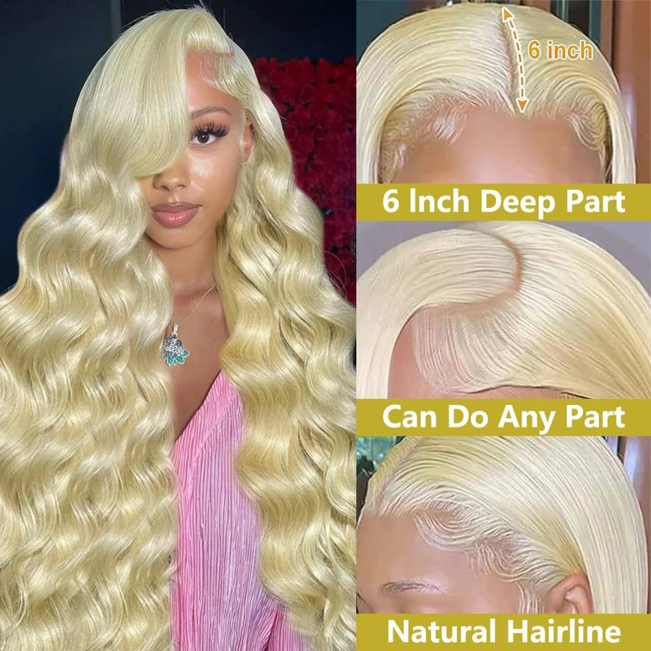 Blonde Lace Frontal Wig 13X6 Body Wave Human Hair Wigs