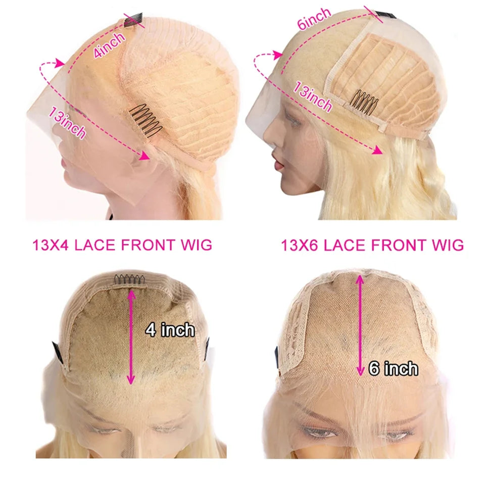 Blonde Short Bob Wig Lace Front Human Hair Wigs