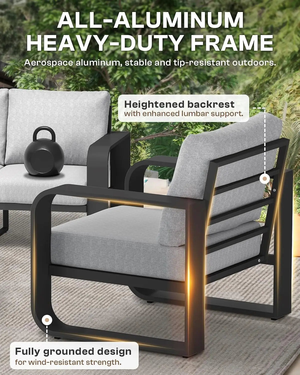 4pc Aluminum Patio Conversation Set