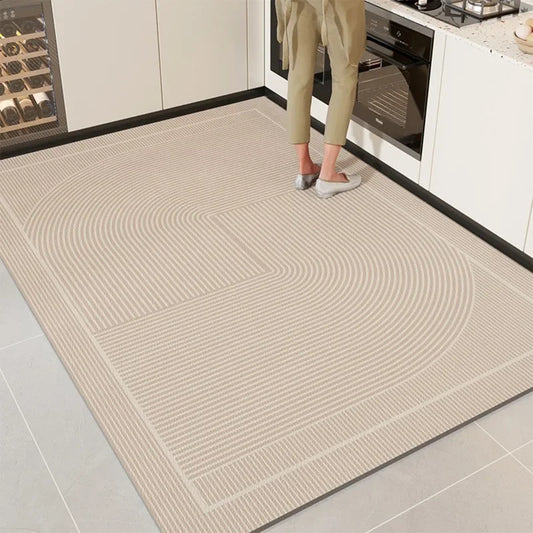 Kitchen Mat Pvc Waterproof Oil-proof Carpet Leather Large Rug
