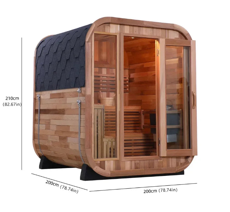 4-6 Persons Garden Sauna Room Outdoor Wooden Dome Sauna Spa Detox Relaxation