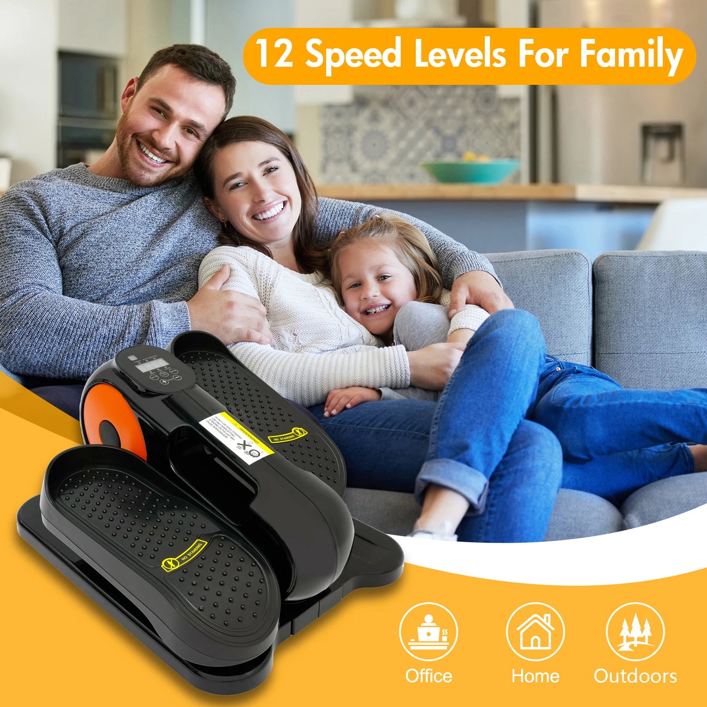 Under-Desk Elliptical Machine Leg Exerciser for Seniors Portable Fully Assembled