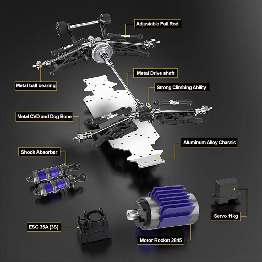 Brushless Motor 2.4G Remote Control 4WD   Off-road RC Trucks Toys