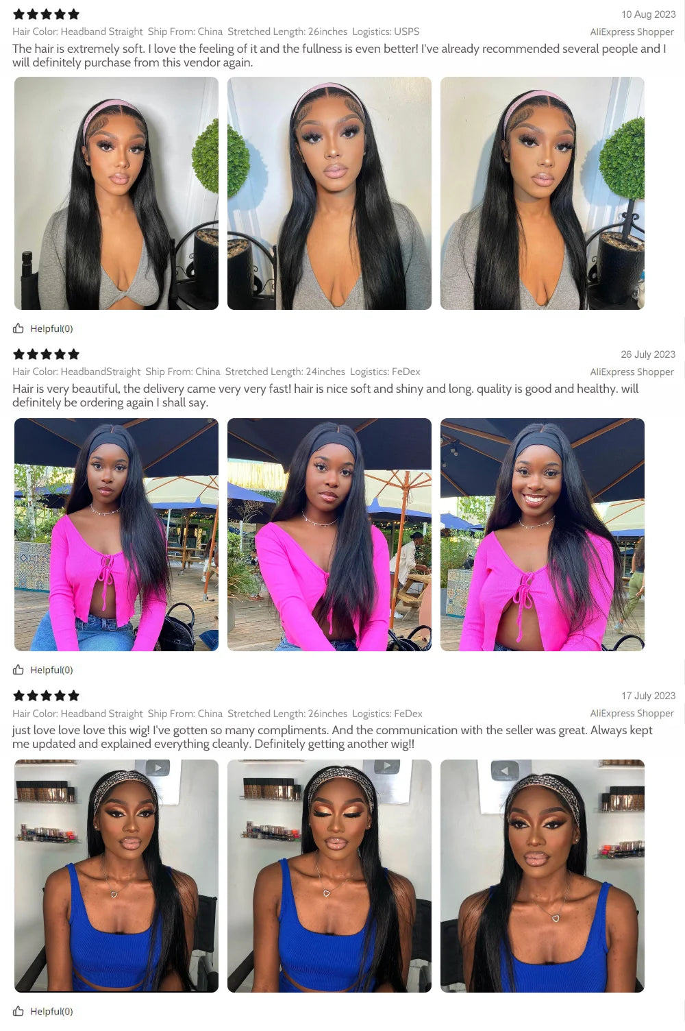 Headband Wig Human Hair Bone Straight Human Hair Wigs