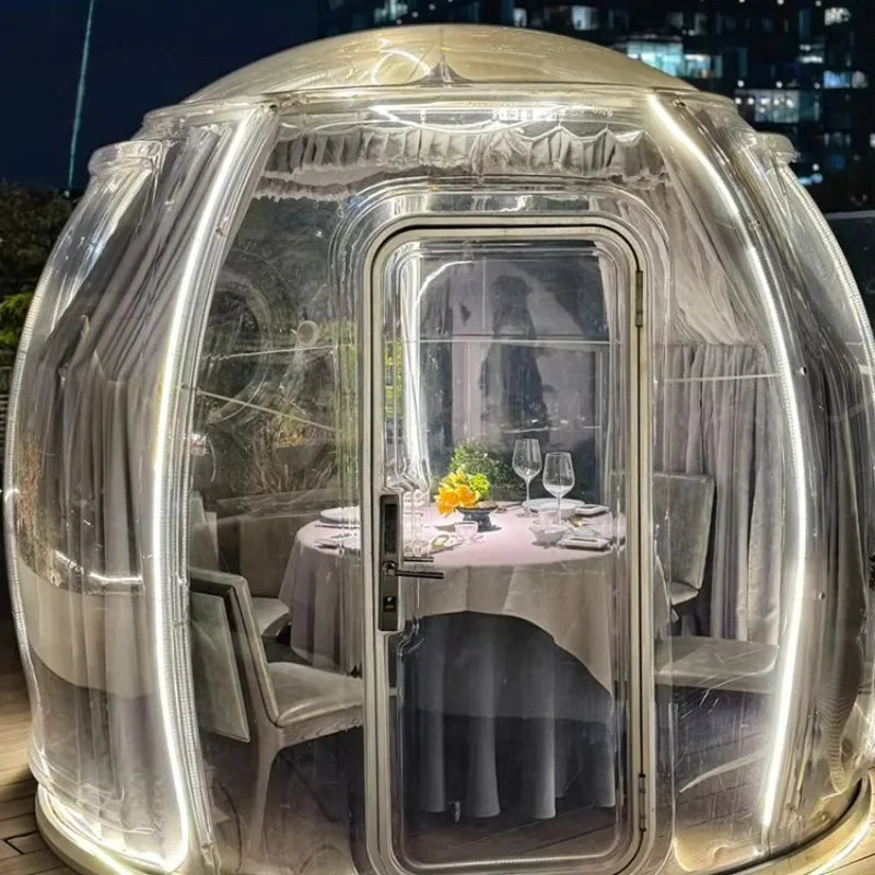 360° Transparent Bubble Room PC Dome House Glamping Starry Sky Room