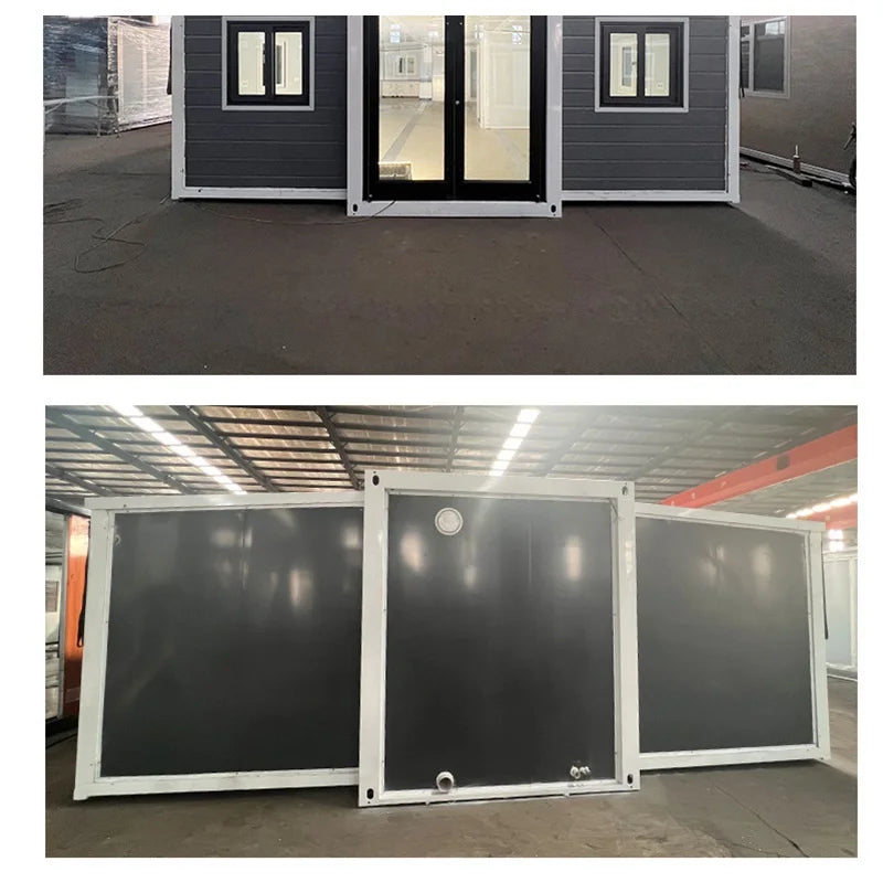 Customized Mobile Double Wing Foldable Modular 20ft Expandable Container House Tiny On Wheels With Electrical And Plumbing For S