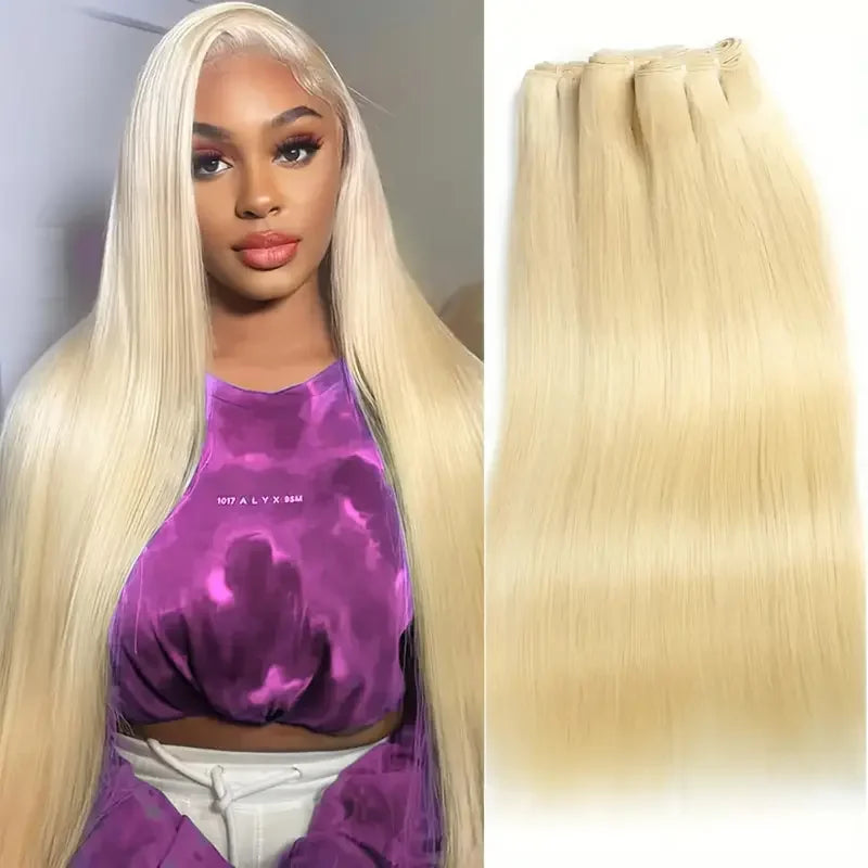 Straight 613 Blonde Color1/3/4 Brazilin an Hair Bundles Sight Weave Remy Human Hair Wig