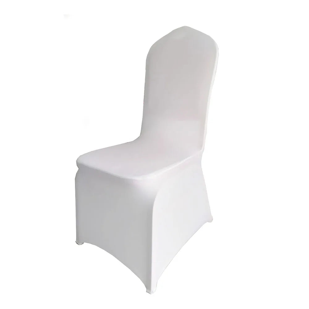 100pcs   White Wedding Chair Cover Polyester Spandex