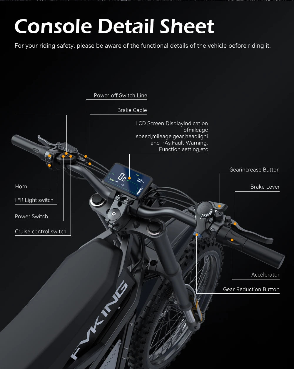 Electric Bike 6000W Peak Electric Dirt Bike 60V30AH Battery