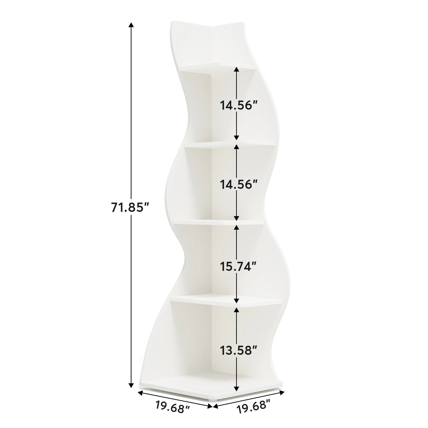 Corner Shelf, Modern 5-Tier Wall Corner Bookshelf,
