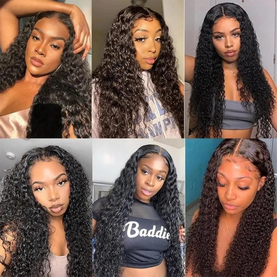 250 Density 13X6 Hd Lace Frontal Wig Deep Wave Human Hair Wigs 100%