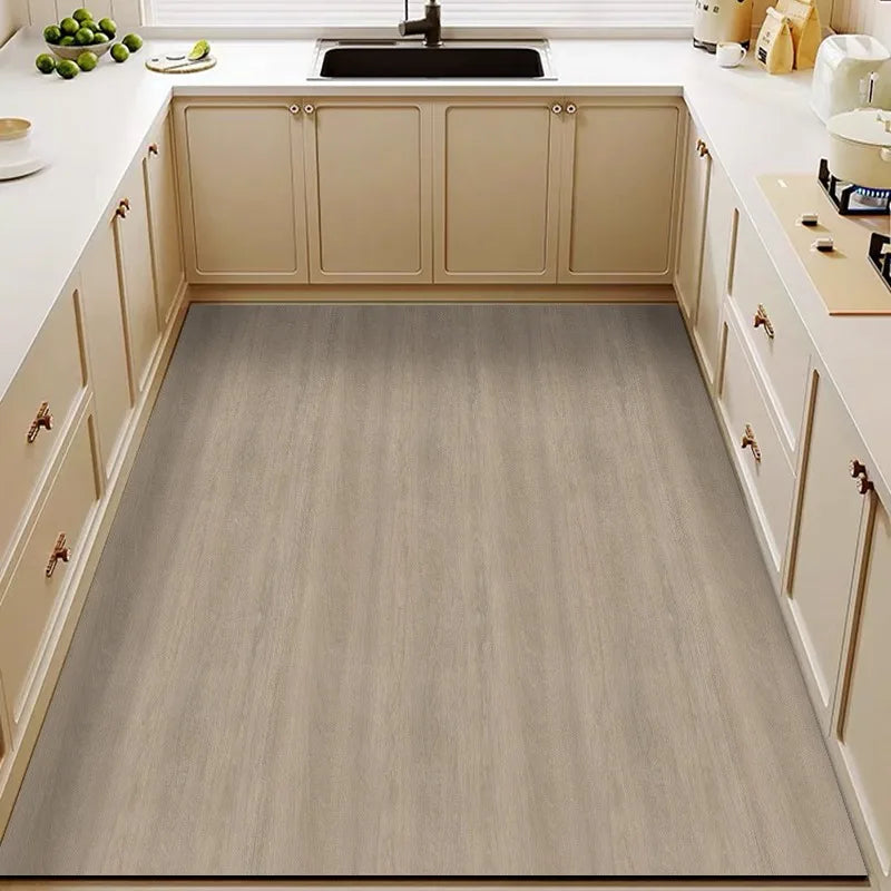 Kitchen Floor Mat Imitation Wood Grain Pvc Leather Waterproof Carpet