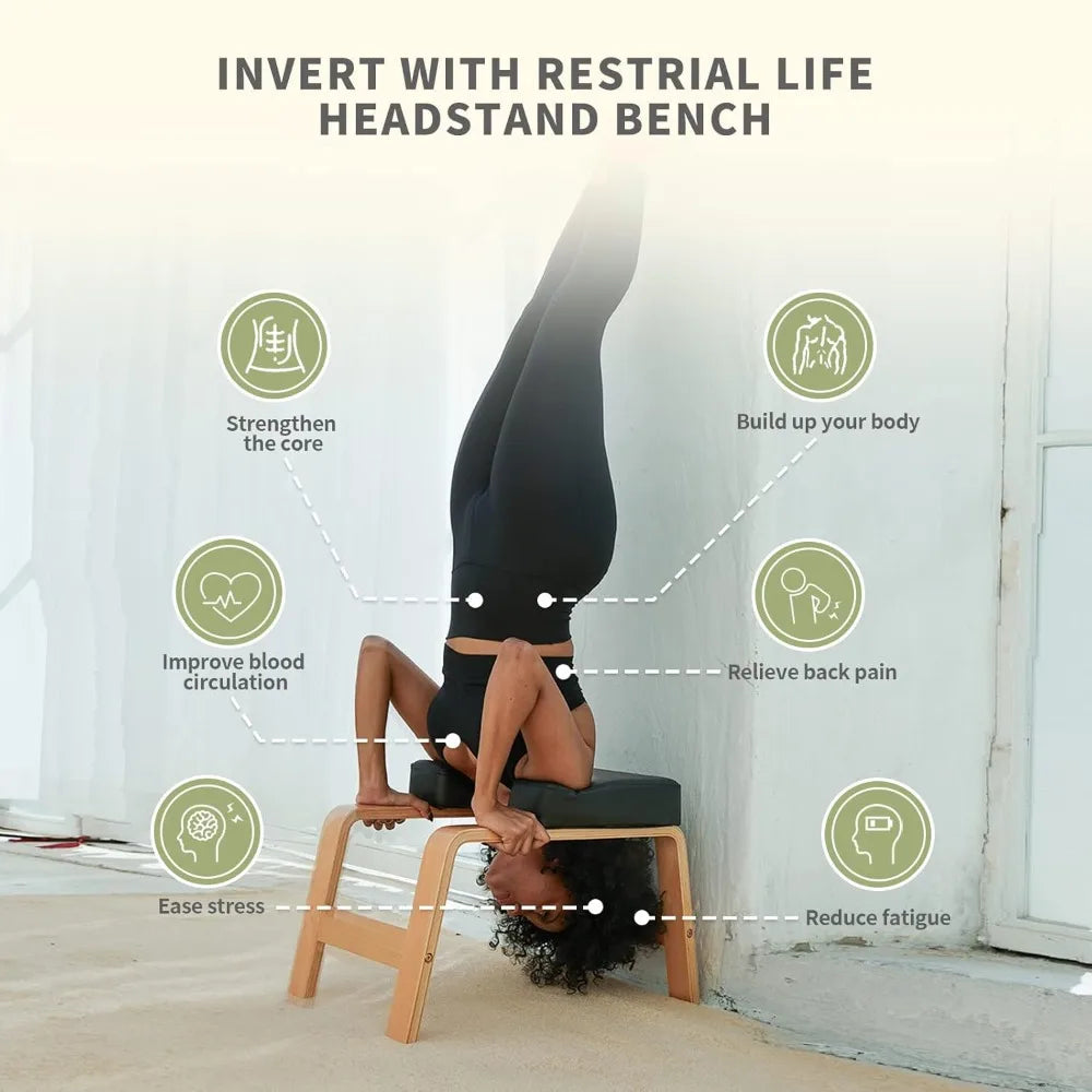 Stand Yoga Chair Wood and PU Pads   Relieve Fatigue