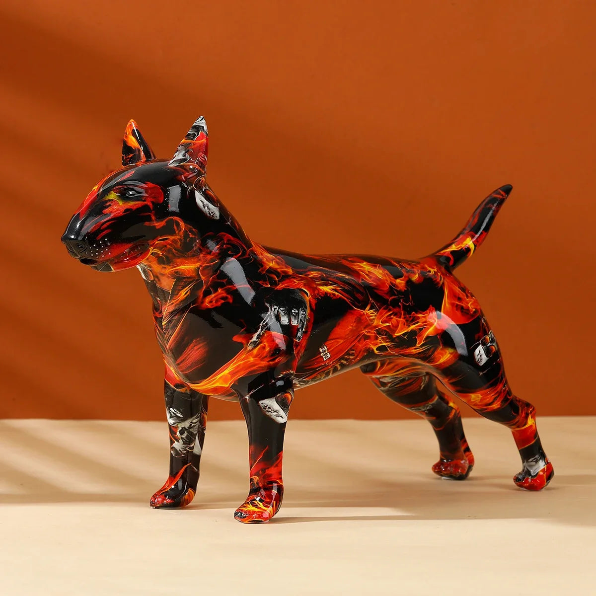 Colorful Bull Terrier Small Resin Pet Dog