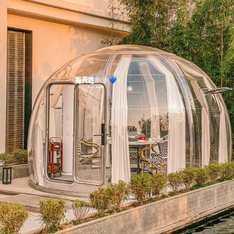 360° Transparent Bubble Room PC Dome House Glamping Starry Sky Room