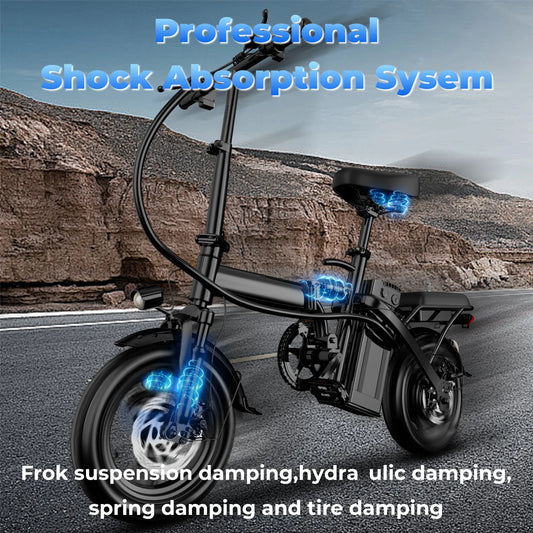 Adult Electric Bike, 20 MPH, Removable Battery, 14 Inch Folding Electric Bike,