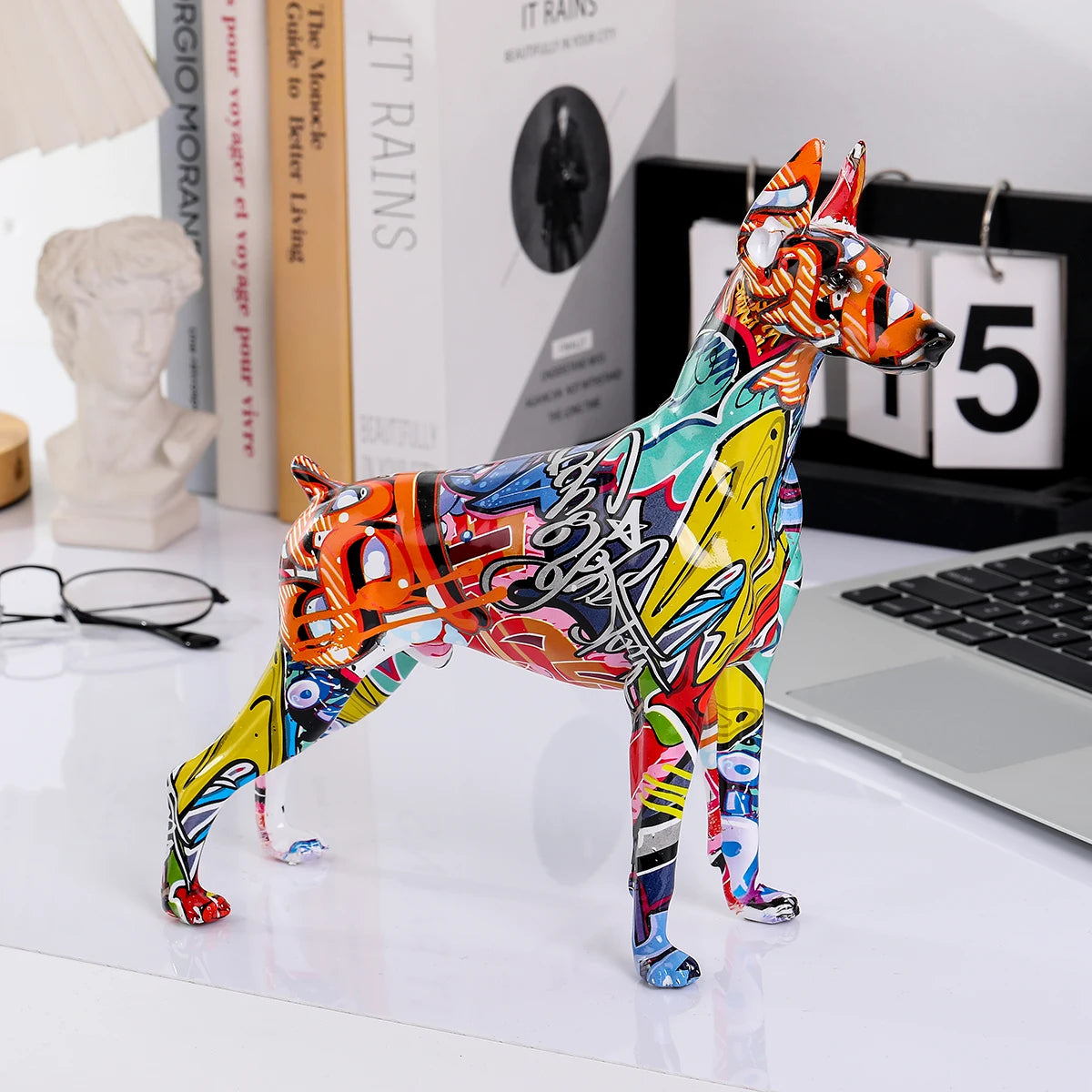 Color Doberman Dog Statue Decorations