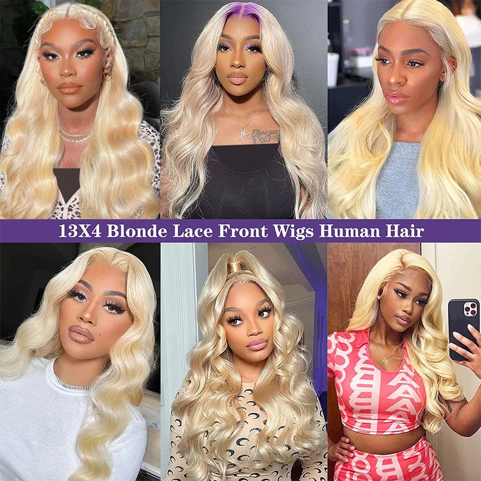 613 Human Hair Wig 13X6 Body Wave Blonde Hd Lace Frontal Wig Pre plucked
