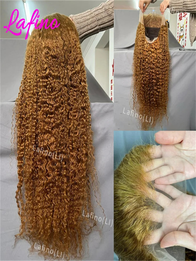 Honey Blonde Human Hair Wig Curly Wigs