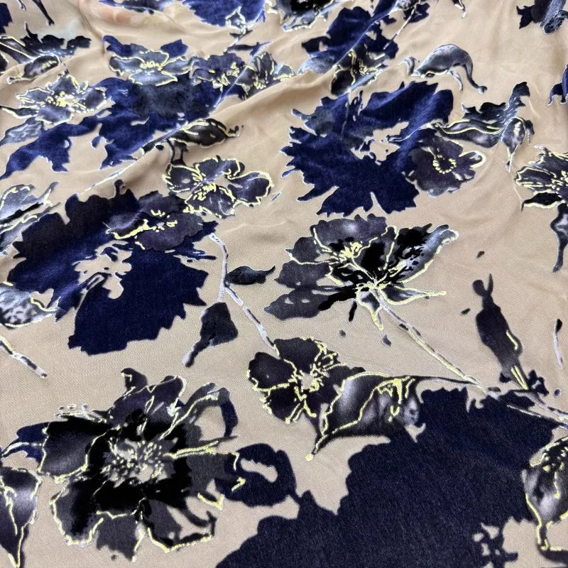 Transparent High-quality Velvet Fabric Mulberry Silk Velvet Burnt Flower