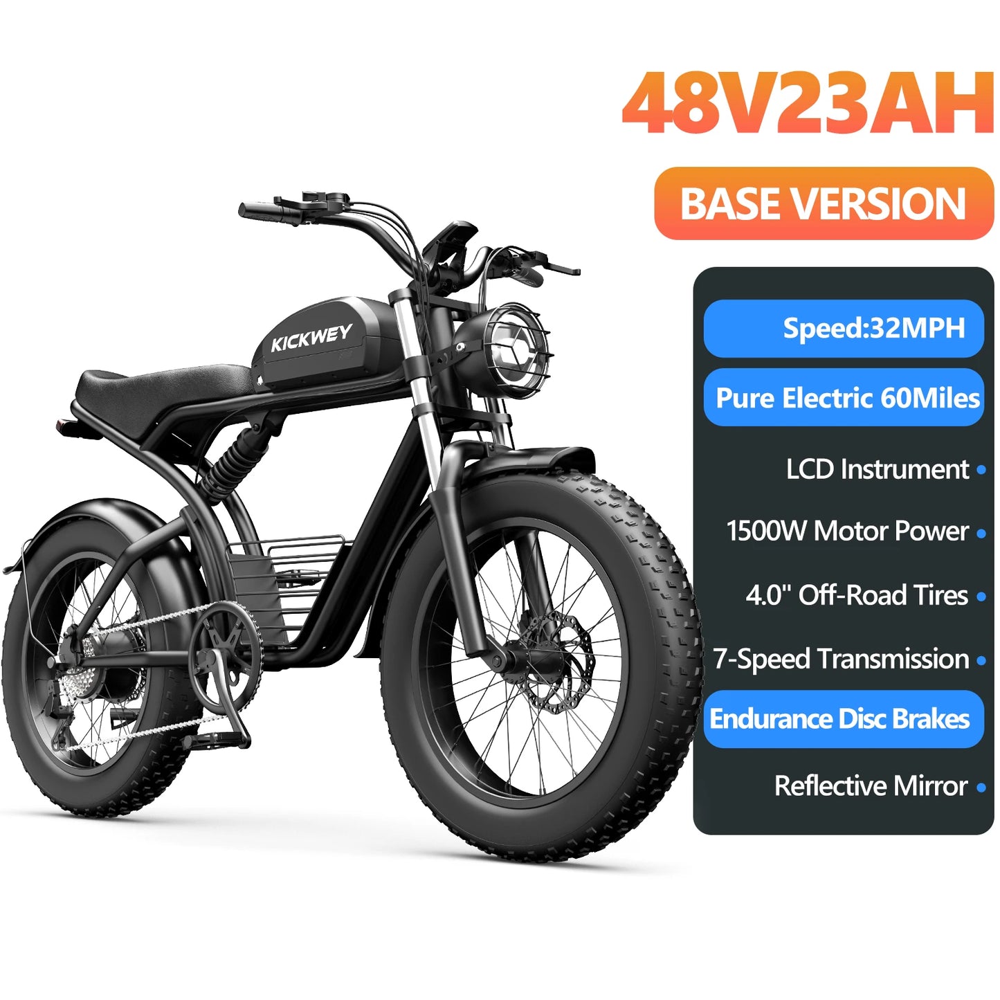 Adult Electric Bicycle 3000w(Dual Motor 1500w×2) 48V 23ah Mountain Bike