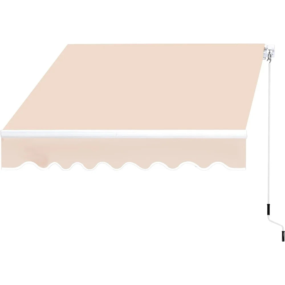 Manual Retractable Patio Awning, Outdoor Window Sun Shelter Shade