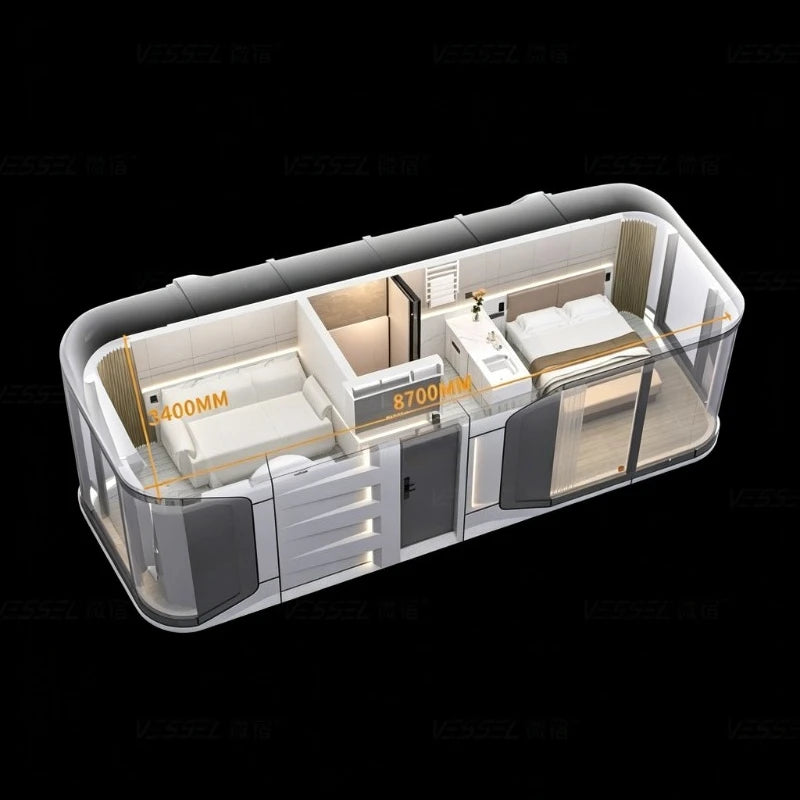 Luxury Prefabricated Tiny Space Capsule House Apple Cabin for Bathroom Warehouse