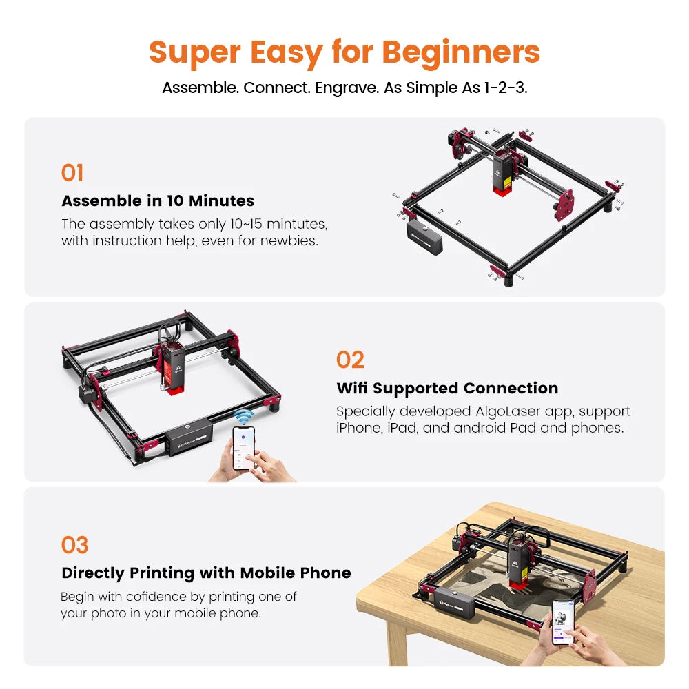 DIY KIT Mini 10W Laser Engraver Cutter For Beginner Table Woodworking