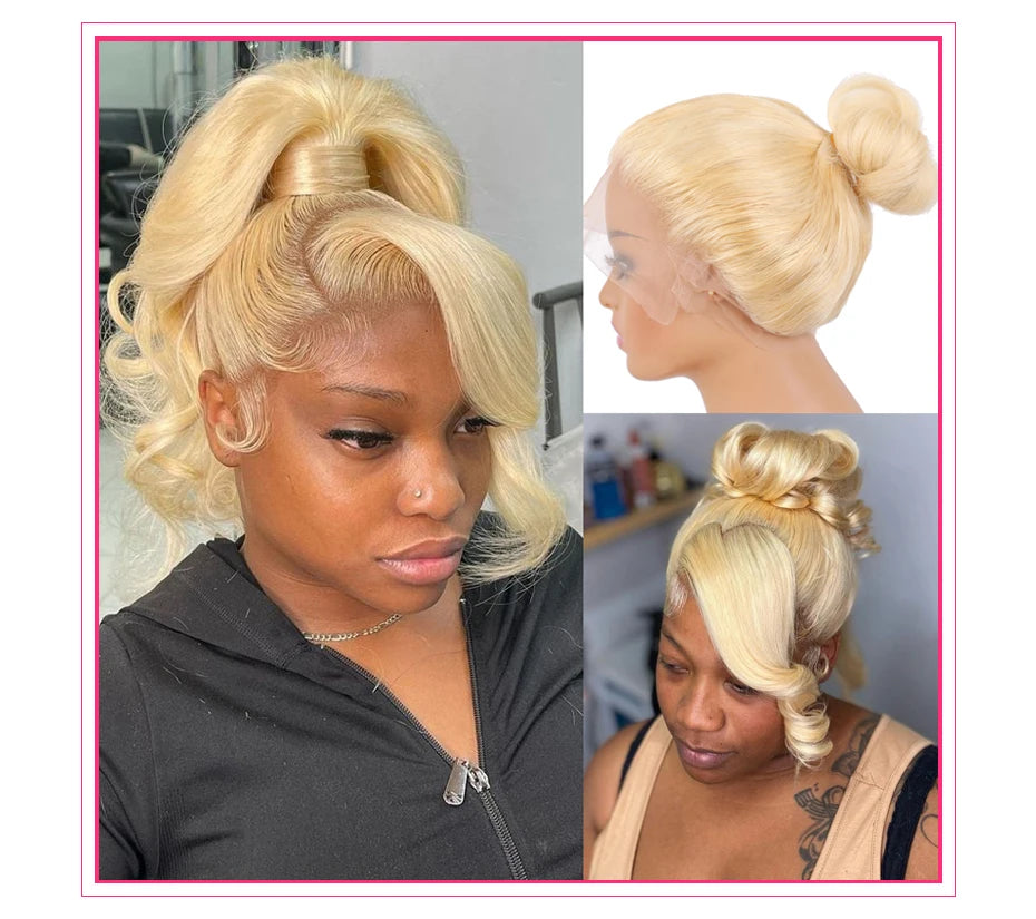 Honey Blonde 360 Full Lace Wig Human Hair Pre Plucked Hd Body Wave Long 613 13x4 Lace Front