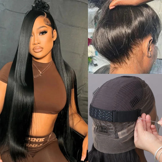 Bone Straight Human Hair Wigs Natural Black Wig 360 Straight Lace Front Wigs Brazilian